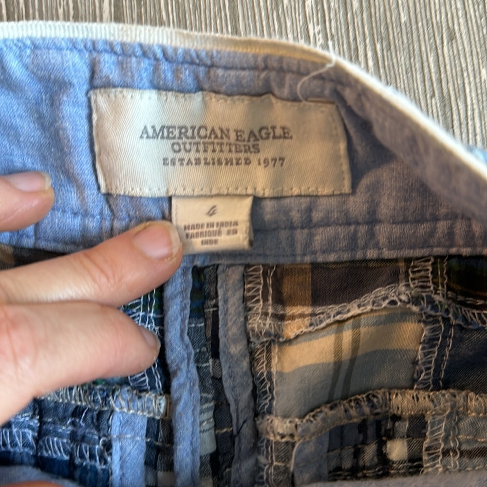 Adorable Blue Patchwork American Eagle Mini Skirt - image 2